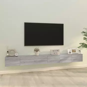 vidaXL TV-Schrank-Set 3-teilig grau Sonoma Holzwerkstoff (3114484)