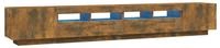 vidaXL 3-tlg. TV-Schrank-Set LED-Leuchten R&auml;uchereiche Holzwerkstoff