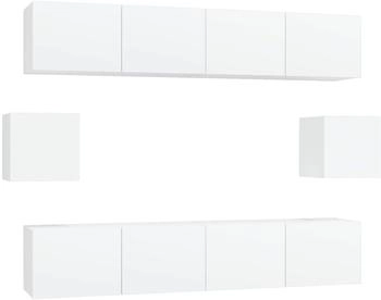 vidaXL TV-Schrank-Set 6-teilig wei&szlig; Holzwerkstoff (3114358)