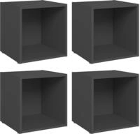 vidaXL TV-Schr&auml;nke 4 Stk. Grau 37x35x37 cm Holzwerkstoff