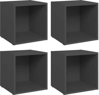 vidaXL TV-Schr&auml;nke 4 Stk. grau 37 x 35 x 37 cm Holzwerkstoff (805506)