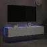 vidaXL TV-Wandschränke mit LED-Leuchten 2 Stk. weiß 80 x 35 x 31 cm (837282)