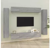 vidaXL 8-tlg. TV-Schrank-Set Grau Sonoma Holzwerkstoff
