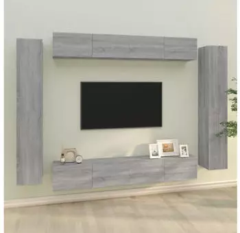 vidaXL TV-Schrank-Set 8-tlg. Grau Sonoma Holzwerkstoff (3114300)