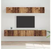 vidaXL TV-Schrankset Wandmontiert 5 pcs Altholz Holzwerkstoff
