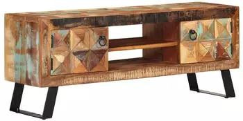 vidaXL TV-Schrank Altholz Massiv 112x30x45cm (354321)