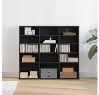 vidaXL CD-Schrank Schwarz Eichen-Optik 100x23x89,5 cm Holzwerkstoff