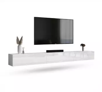 Planetm&ouml;bel West TV-Schrank 300cm, h&auml;ngend oder stehend, Wei&szlig; (TV-1000WH-PM)