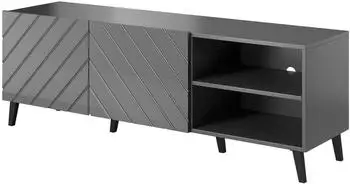 Mirjan24 TV-Lowboard Abeto 150 Weiß Hochglanz, Holzwerkstoff, 150x52x42cm (Abeto 150)