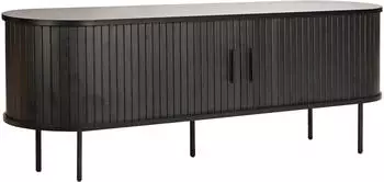 M&ouml;bilia Lowboard 2 Schiebet&uuml;ren, Melamin/Metall, schwarz, 150x55x40cm (53846141-0)