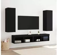 vidaXL Wand-TV-Schrank 2 pcs Schwarz Eichen-Optik 30,5 x 28,5 x 90 cm