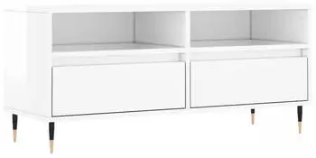vidaXL TV-Schrank Hochglanz Wei&szlig; 100x34,5x44,5cm Holzwerkstoff (831230)
