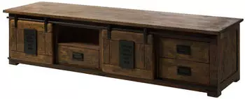 Massivmoebel24 Railway TV-Board Mangoholz 200x55x50cm braun lackiert (09-312-772-3038)