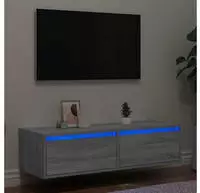 vidaXL TV-Schrank mit LED-Leuchten Grau Sonoma 100x35,5x25 cm