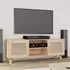 vidaXL TV-Schrank Braun 105x30x40cm Massivholz Kiefer & Natur-Rattan (345617)