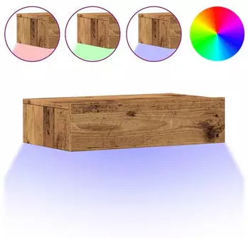 vidaXL TV-Schr&auml;nke mit LED-Leuchten 2 Stk. Altholz-Optik 60x35x15,5cm (856344)