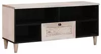 vidaXL TV-Schr&auml;nk Bleached White 100 x 33 x 46 cm Massivholz Mango