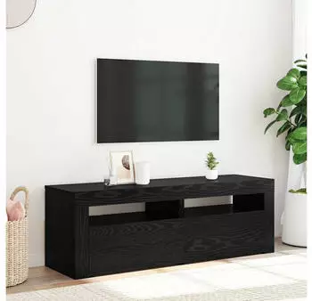 vidaXL TV-Schrank mit LED-Leuchten Schwarz Eichen-Optik 120x35x40cm (862031)