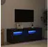 vidaXL TV-Schrank mit LED-Leuchten Schwarz Eichen-Optik 120x35x40cm (862031)