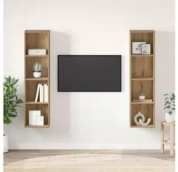 vidaXL TV-Schrank Set 2-tlg. Braun 37x37x142,5cm Holzwerkstoff (3393539)