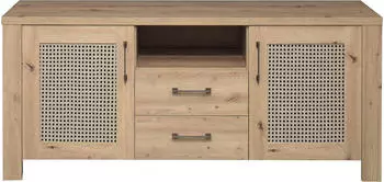 M&auml;usbacher Mares Lowboard Holzwerkstoff Asteiche/Wiener Geflecht 162x70x42cm (99184458-0)