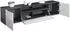 Vladon Mogan TV-Lowboard 2 Türen, 1 Klappe, Schwarz matt/Beton Oxid-Optik, 181x39x35cm (50006525)