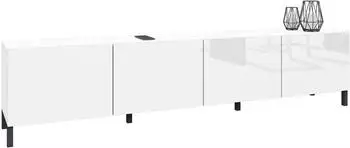 Borchardt-M&ouml;bel Sophia Lowboard 200cm Wei&szlig; Hochglanz Metallf&uuml;&szlig;e (52098410-0)