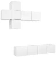 vidaXL 7-tlg. TV-Schrank-Set Wei&szlig; Holzwerkstoff