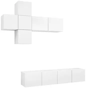 vidaXL TV-Schrank-Set 7-tlg. Wei&szlig; Holzwerkstoff (3078708)