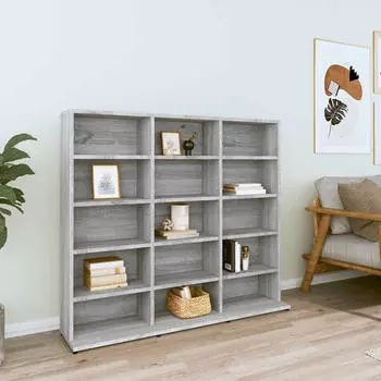 vidaXL CD-Regal Grau Sonoma 102x23x89,5cm Holzwerkstoff (815484)