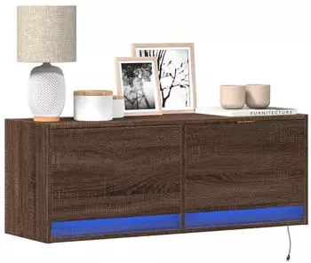 vidaXL TV-Wandschrank mit LED-Beleuchtung Eichen-Optik 100x31x35cm (852368)