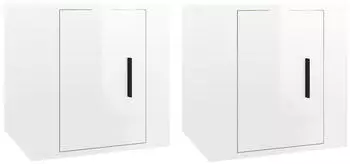 vidaXL TV-Wandschr&auml;nke 2 Stk. Hochglanz-Wei&szlig; 40x34,5x40cm (816645)