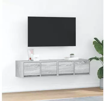 vidaXL TV-Schrank 2er-Set Grau Sonoma 60x31x25,5cm Holzwerkstoff (861501)