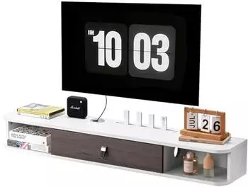 VEVOR H&auml;ngender TV-Schrank mit Kabelloch, 120cm, Wei&szlig; (SHSHDSG1116-1)