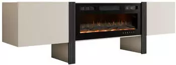 Mirjan24 TV-Lowboard 200 2D mit elektrischem Kamin, 2 Türen, 200x58x41cm (Tamisa 05 EF)