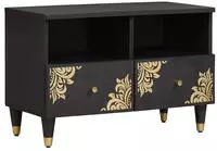 vidaXL TV-Schr&auml;nk mit Regal Schwarz 70 x 33 x 46 cm Massivholz Mango