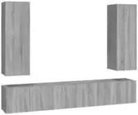 5-tlg. Tv-schrank-set Grau Sonoma Holzwerkstoff Vidaxl