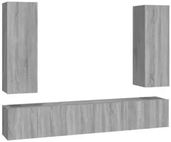 vidaXL TV-Schrank-Set 5-tlg. Grau Sonoma Holzwerkstoff (3120210)