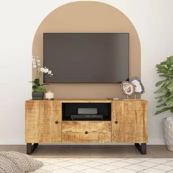 vidaXL TV-Schrank 105x33,5x46cm Massivholz Mango & Holzwerkstoff (351958)