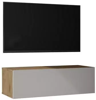 doporro TV-Lowboard F02 hängend 100cm, Hellbraun/Weiß Matt
