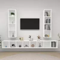 Tv-wandschr&auml;nke 4 Stk. Wei&szlig; Holzwerkstoff Vidaxl