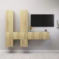 vidaXL 7-tlg. TV-Schrank-Set Sonoma-Eiche Holzwerkstoff