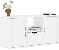 vidaXL TV-Schrank mit Schublade Wei&szlig; 79x24x40 cm Massivholz Kiefer