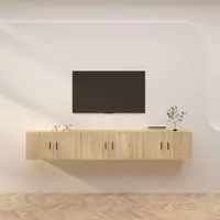 vidaXL TV-Wandschr&auml;nke 3 Stk. Sonoma-Eiche 80x34,5x40 cm