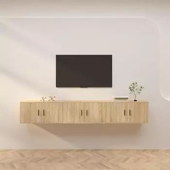 vidaXL TV-Wandschr&auml;nke 3 Stk. Sonoma-Eiche 80x34,5x40cm (3188361)