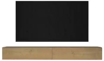 Mai & Mai Fernsehschrank02 Lowboard Hängend Soft-Close 240x40,2x30cm Matt Anthrazit + Kerneiche (Fernsehschrank02)