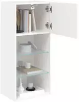 vidaXL TV-Schr&auml;nke mit LED-Leuchten 2 Stk. Wei&szlig; 40,5x30x90 cm