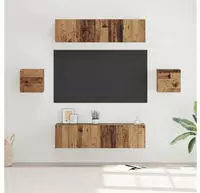 vidaXL TV-Schrankset Wandmontiert 6 pcs Altholz Holzwerkstoff