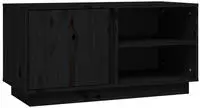 Vidaxl - Tv-schrank Schwarz 80x35x40,5 Cm Massivholz Kiefer