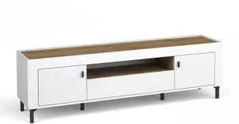 Beautysofa Monta TV-Schrank 2 Türen, 1 Schublade, weiß, 177x52x40cm